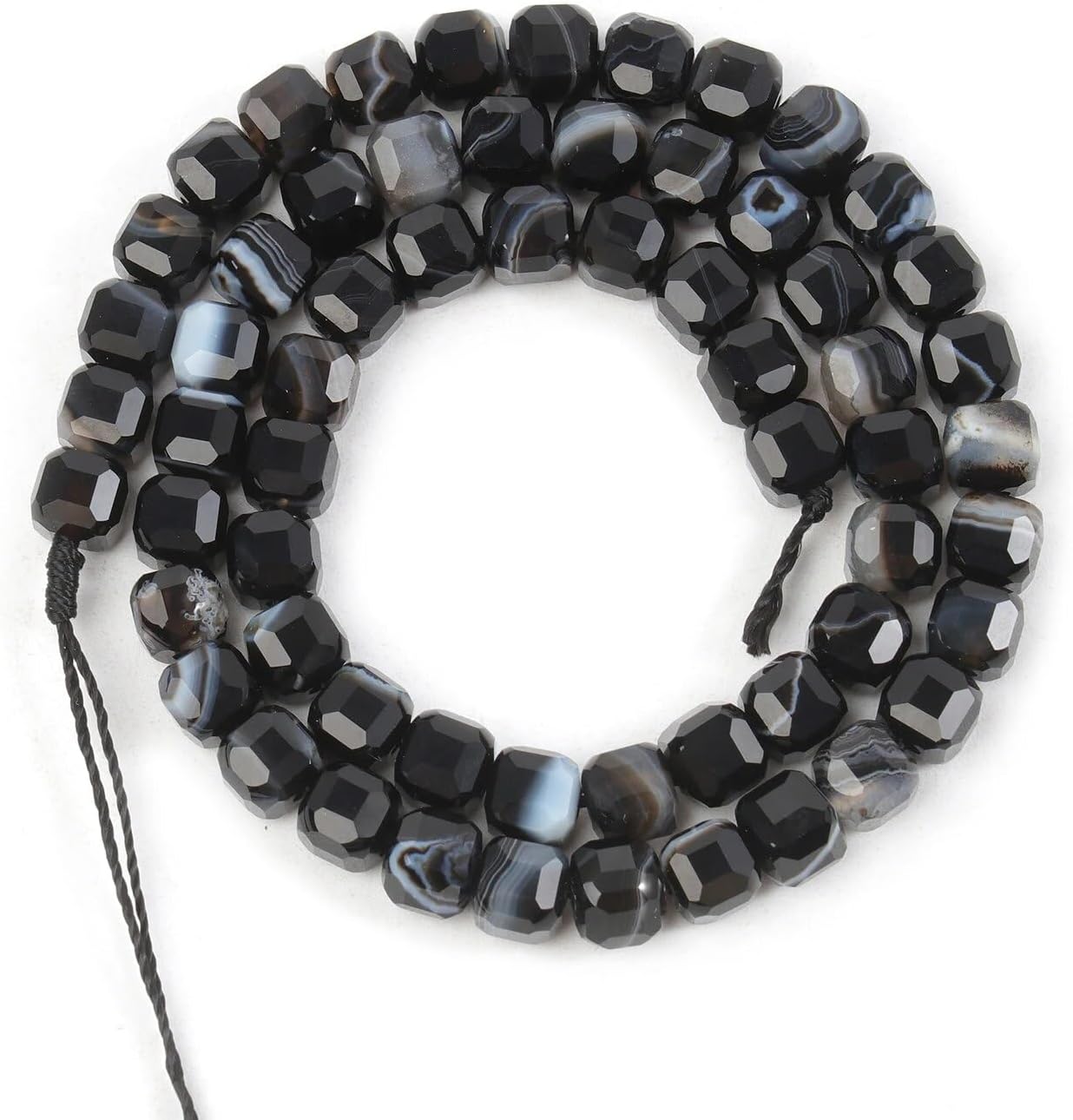 Natural Stone Faceted Cube Square 5Mm Tiger Eye Crystal Loose Spacer Beads For Jewelry Making DIY Gi Bracelets Necklace Earrings - (Color: India Agate/Size: 5Mm About 60Pcs)