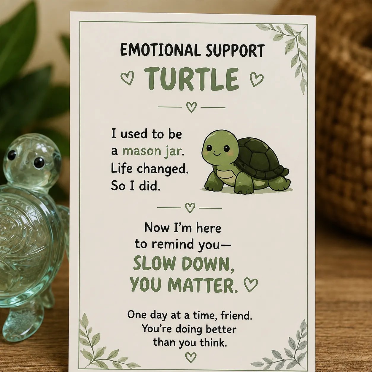 🌸🐝🦛 Emotional Support Glass Animal Gift Set – A Meaningful Little Reminder That You Matter 💕