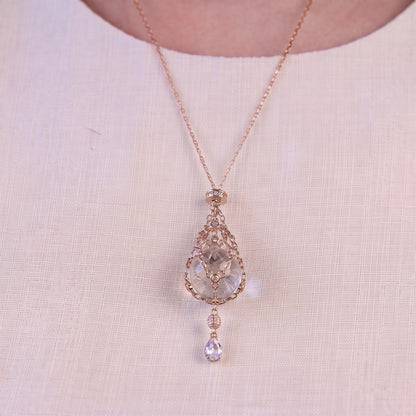 AC Natural Crystal Pouch Necklace