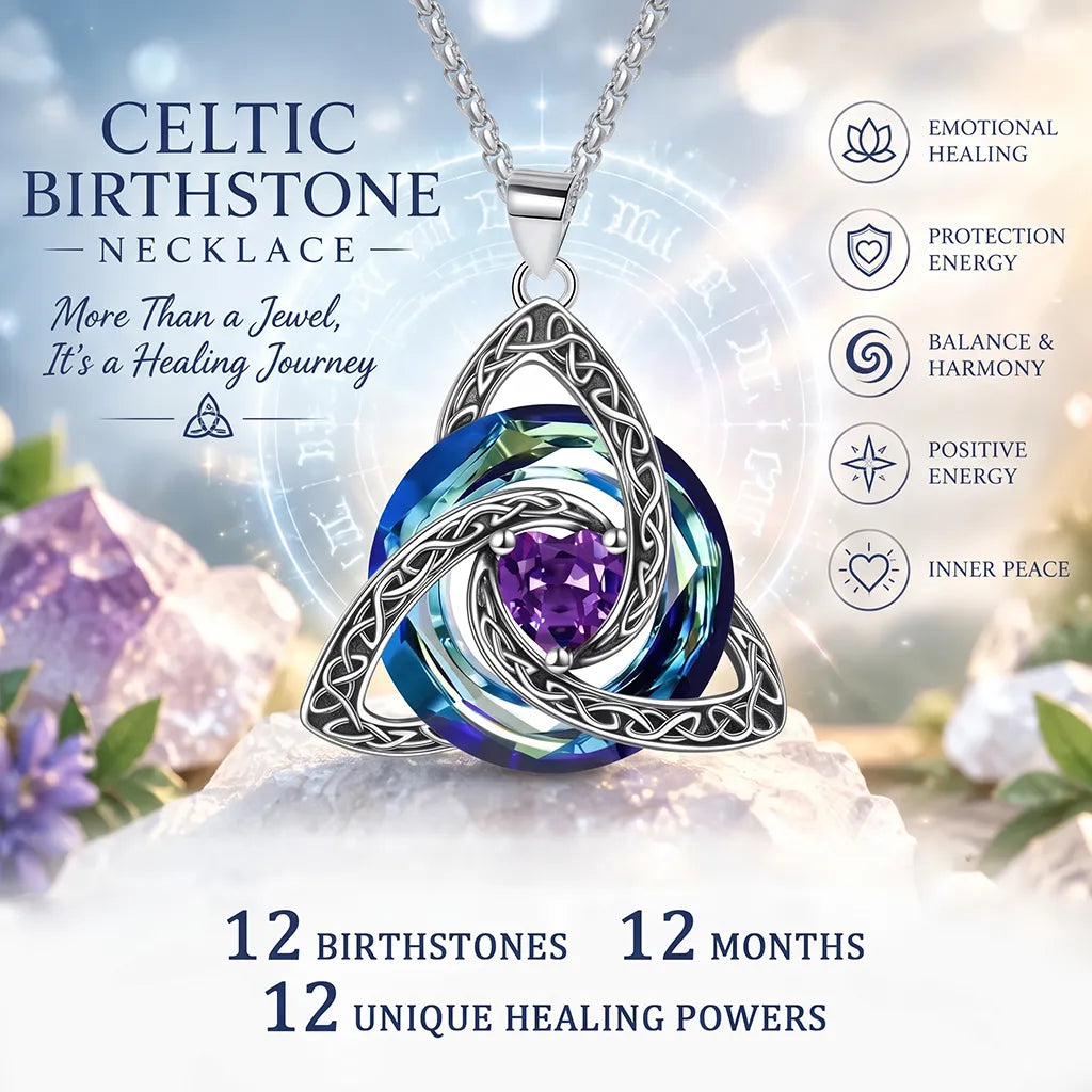 Birthstone Celtic Knot Necklace for Women