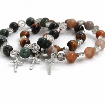 Natural Biblical Stone Rosary Bracelet