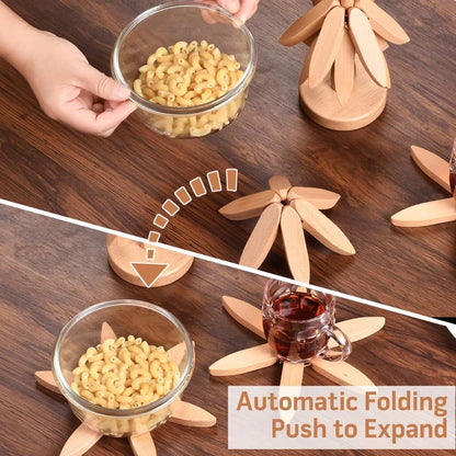 Artisanal Wooden Coasters Trivets Set