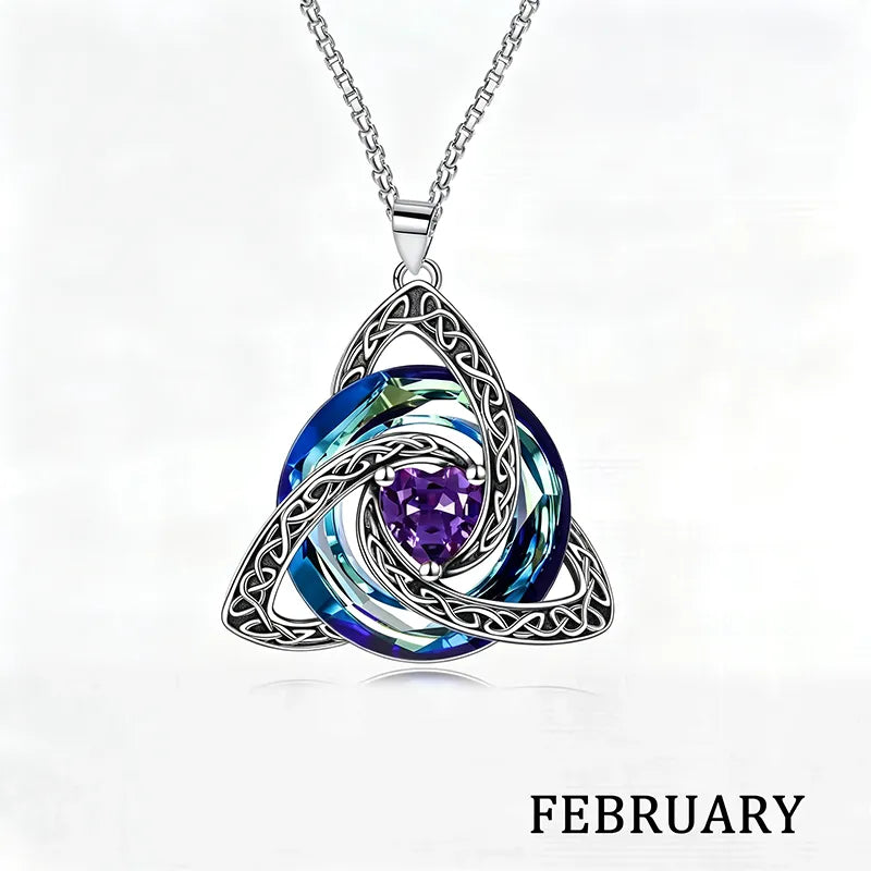Birthstone Celtic Knot Necklace for Women