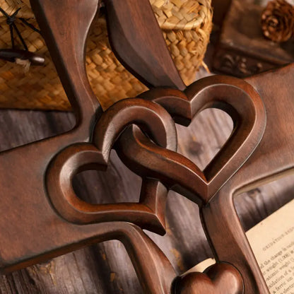 💕Factory Outlet Sale- SAVE 49%OFF🔥Intertwined Hearts Wooden Cross