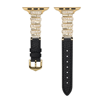 Aurora Crystal Leather Apple Watch Strap