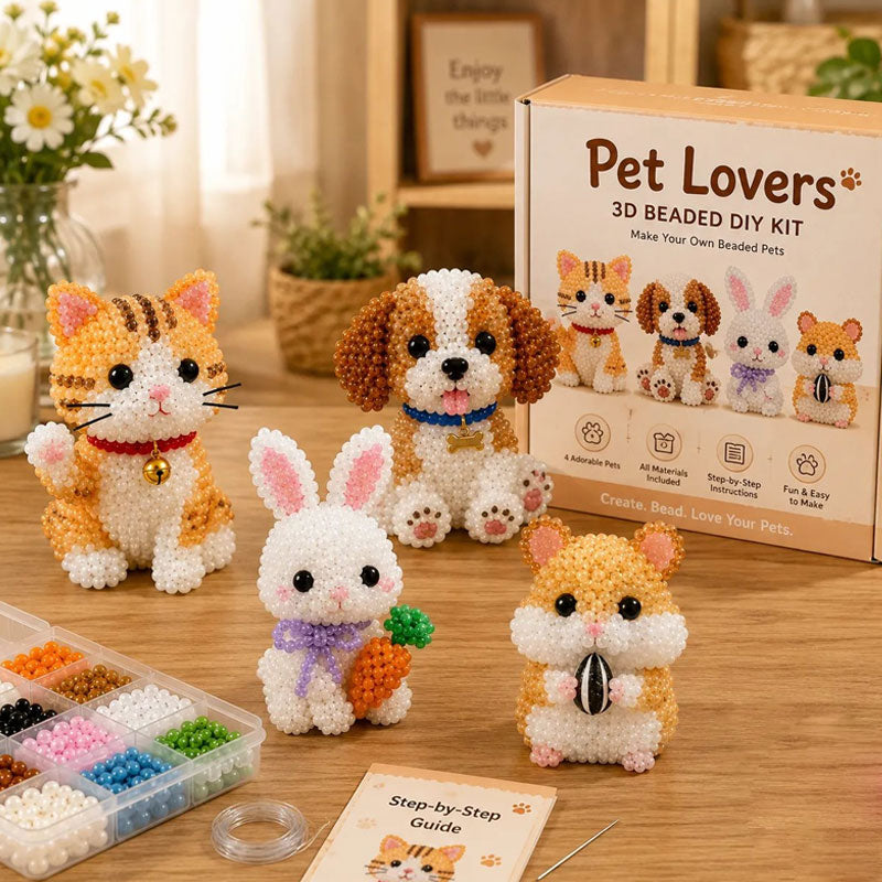🧵✨ Tiny 3D Beaded Animal DIY Kit