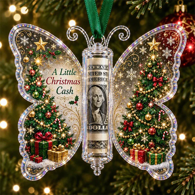 🔥Last few days - Buy One, Get One Free -🎄🦋 Christmas Cash Gift Butterfly Ornament – Holiday Money Holder Keepsake 💵✨