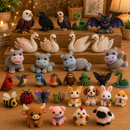 🧵✨ Tiny 3D Beaded Animal DIY Kit