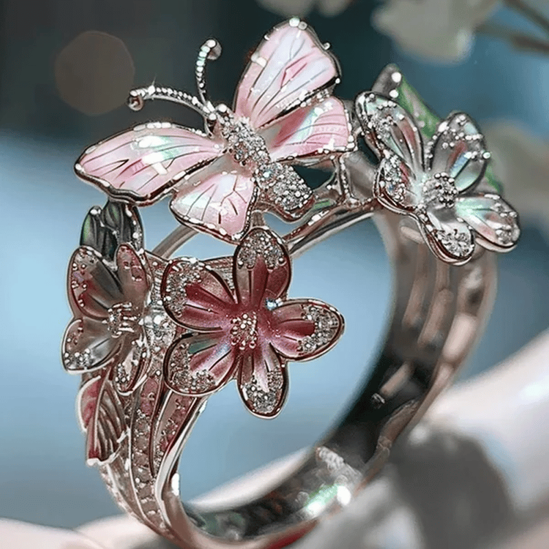 (🔥HOT SALE NOW 49% OFF) - Butterfly Flower Ring