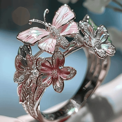 (🔥HOT SALE NOW 49% OFF) - Butterfly Flower Ring
