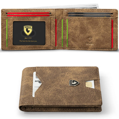 Men's Slim Blocking Wallet - Minimalist Carbon Fiber Bifold