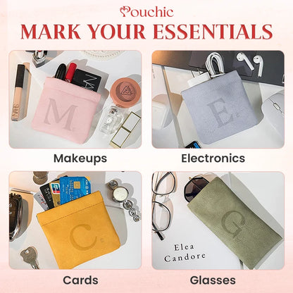 Pouchic - Personalized Snap Closure Leather Organizer Pouch