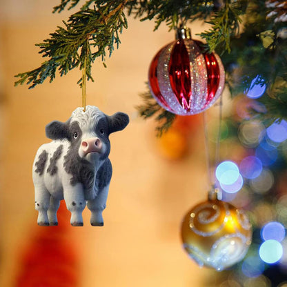 Cartoon Cattle Cow Decorative Hanging Ornament Cute Car Pendant Acrylic Cow Pendants Tree Ornament Decorations for Cars Backpacks Home Tree Windows Walk Decor(H-NO.9)