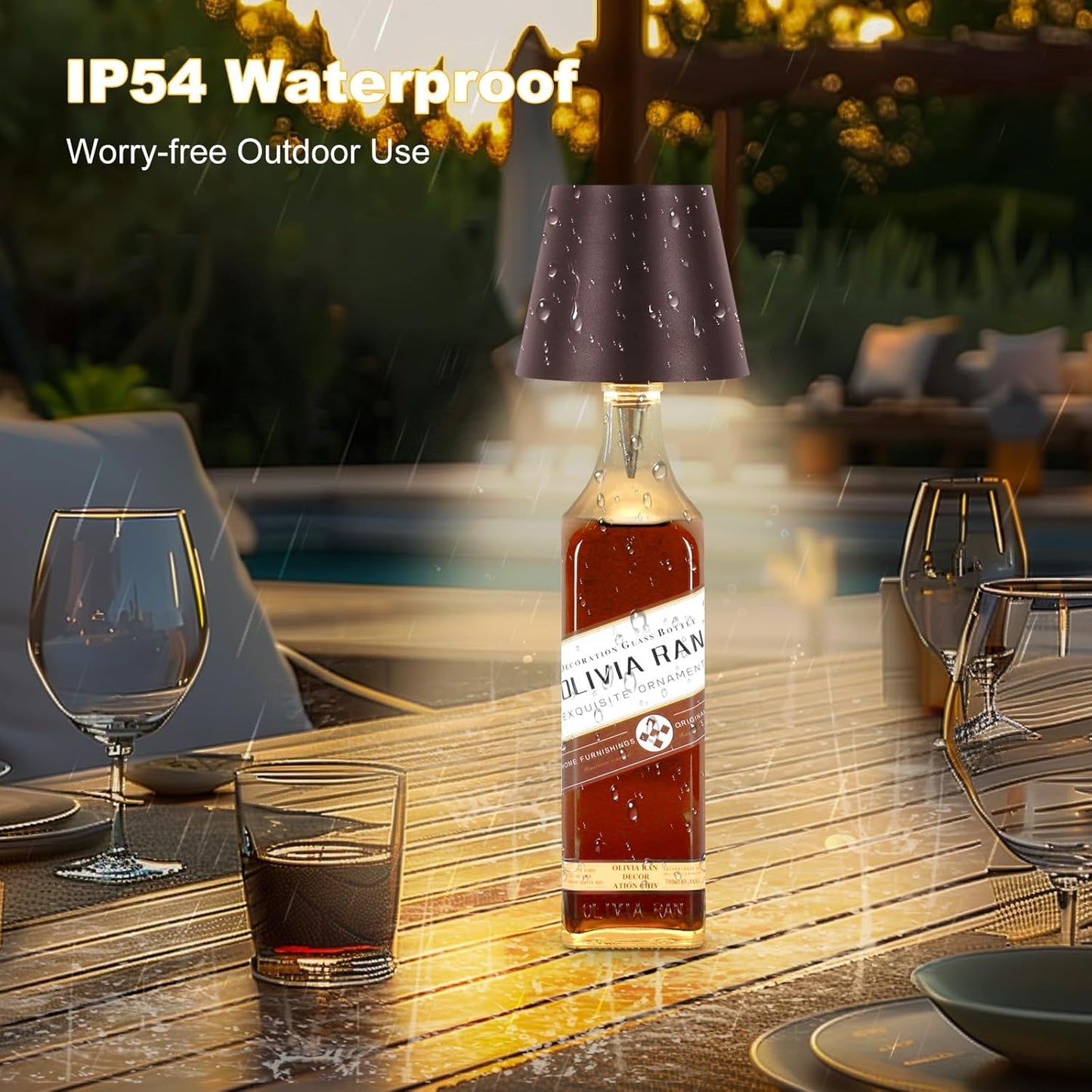 Wireless Bottle Lamp, New 3 Color Rechargeable Wine Bottle Lights for Bars Restaurants (White, 1pc)