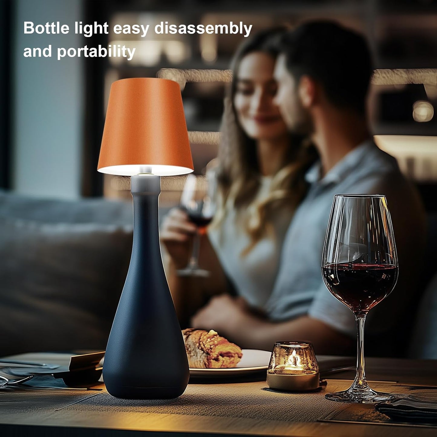 Wireless Bottle Lamp, New 3 Color Rechargeable Wine Bottle Lights for Bars Restaurants (White, 1pc)