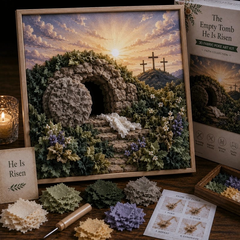 🔥 LAST DAY 49% OFF - ✝️3D Christian Fabric Poke Art Kit(📦Buy 2 Free Shipping)