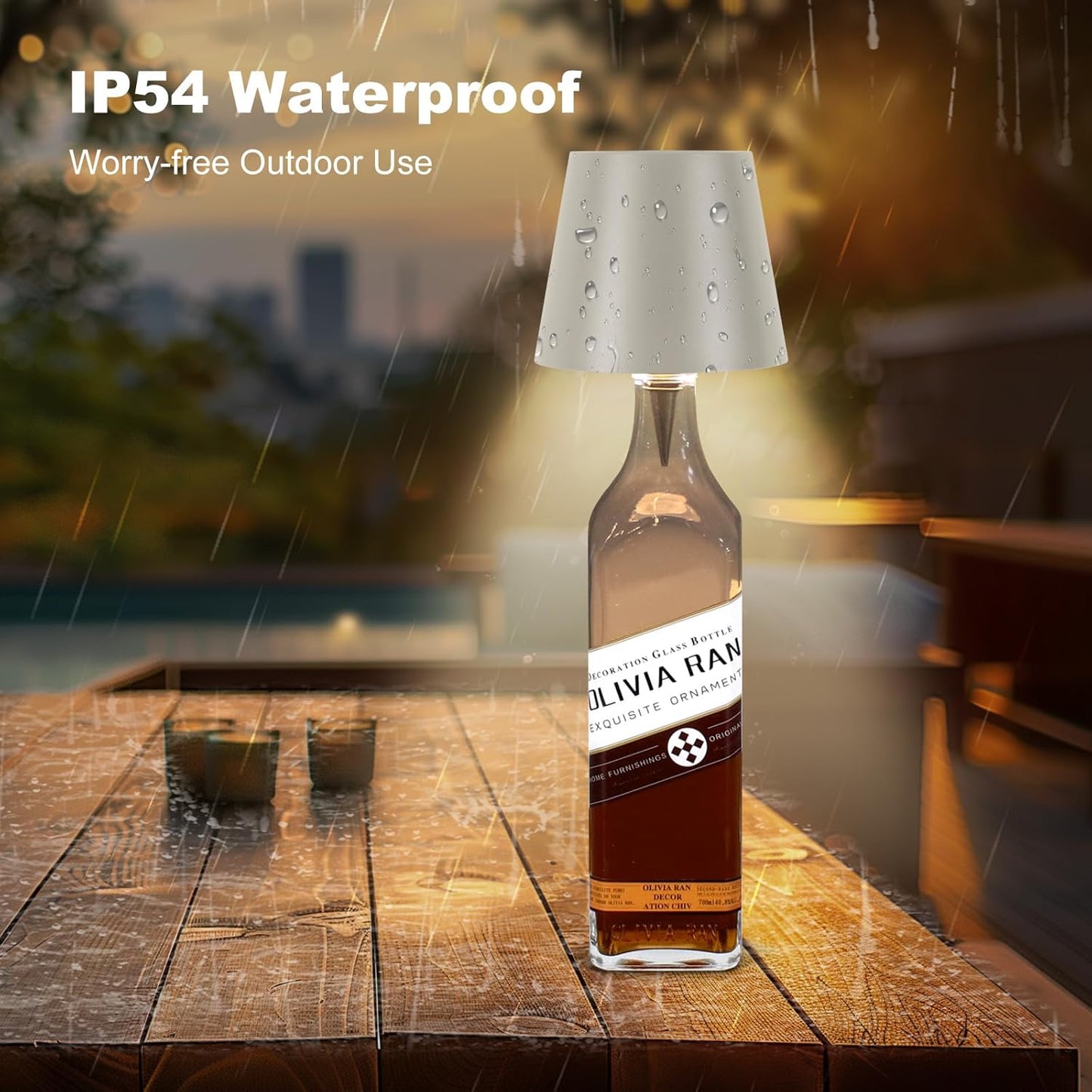 Wireless Bottle Lamp, New 3 Color Rechargeable Wine Bottle Lights for Bars Restaurants (White, 1pc)