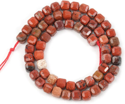 Natural Stone Faceted Cube Square 5Mm Tiger Eye Crystal Loose Spacer Beads For Jewelry Making DIY Gi Bracelets Necklace Earrings - (Color: India Agate/Size: 5Mm About 60Pcs)