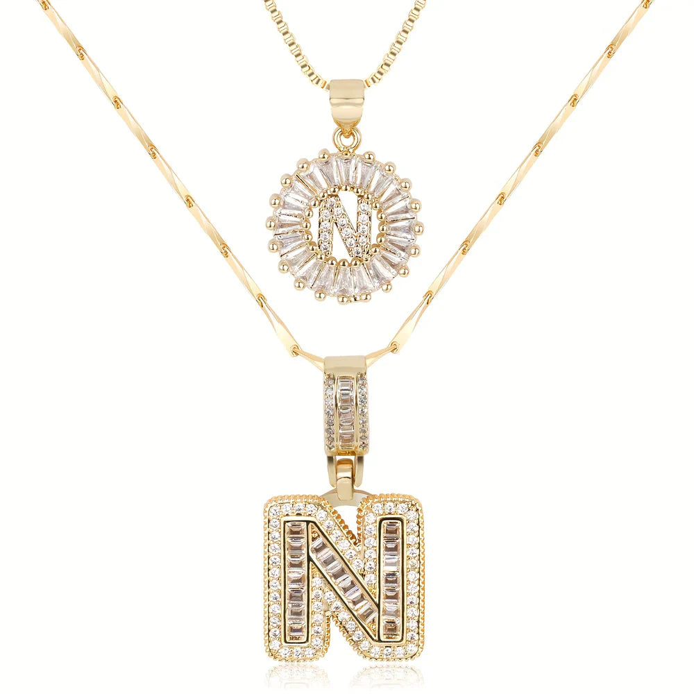 【LAST DAY 48% OFF】2 Pack - Initial Letter Pendant Necklaces