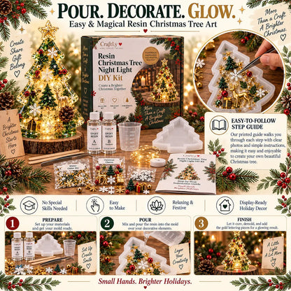 🎄Atroposcrystal DIY Christmas Tree Night Light Kit — 💕On this day filled with love, let a handcrafted glowing Christmas tree speak for your heart