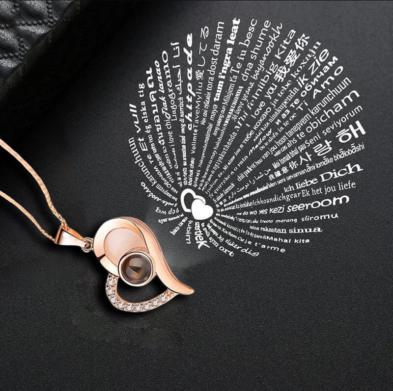 Valentine's day promotion💞 "I Love You" Roses Bloom Necklace in 100 Languages Gift Set