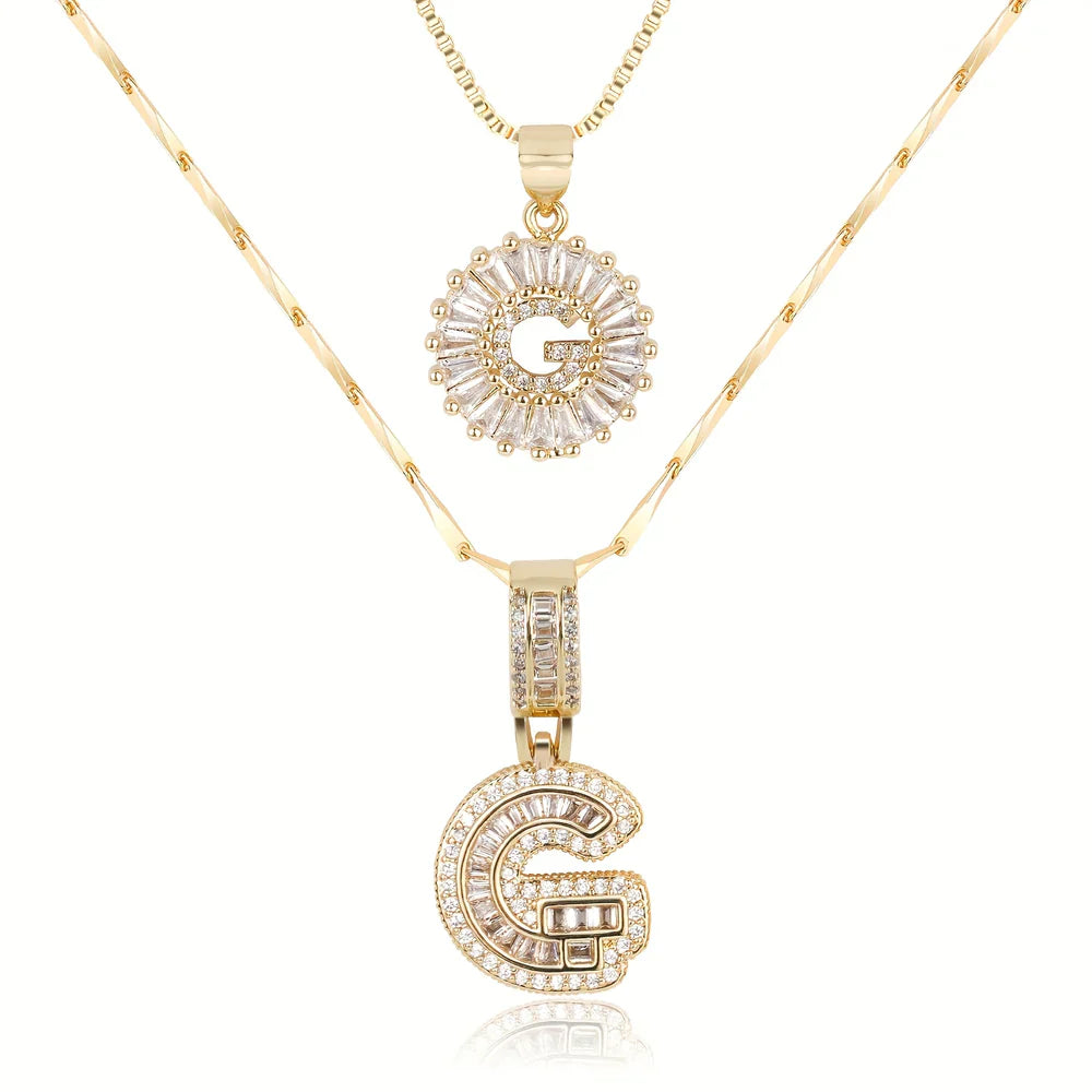 【LAST DAY 48% OFF】2 Pack - Initial Letter Pendant Necklaces