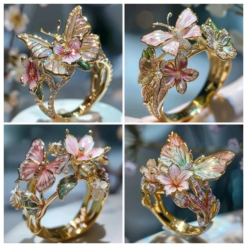 (🔥HOT SALE NOW 49% OFF) - Butterfly Flower Ring