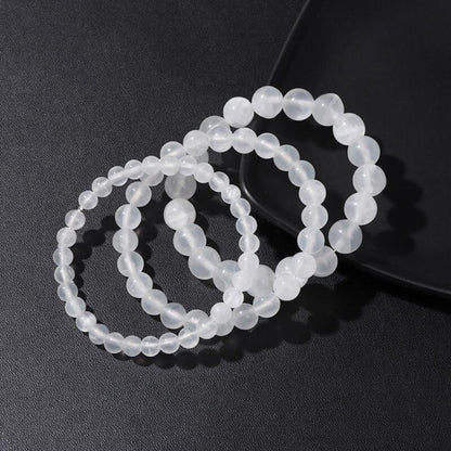Selenite Crystal Bead Bracelet