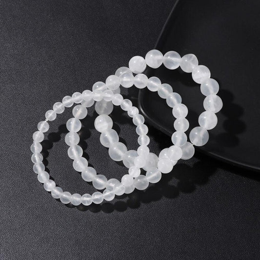 Selenite Crystal Bead Bracelet