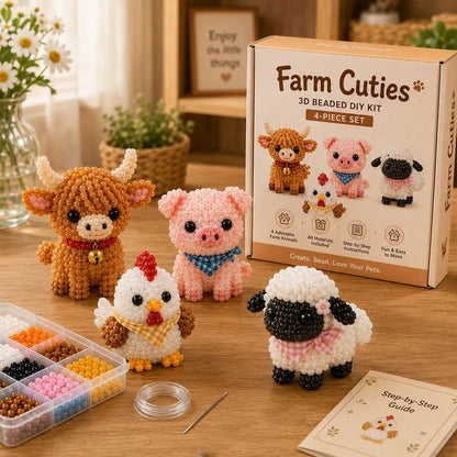 🧵✨ Tiny 3D Beaded Animal DIY Kit