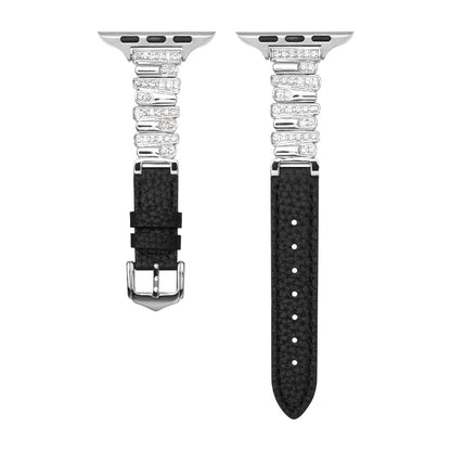 Aurora Crystal Leather Apple Watch Strap