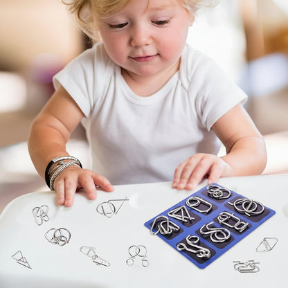 24-Piece Metal Wire Puzzle Set – Brain Teaser IQ Toy