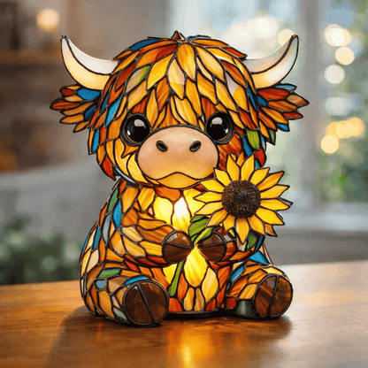 🌻Sale 49% OFF- 🐮Creative Highland Cow  Sunflower LED Night Light