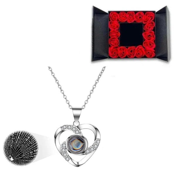 Valentine's day promotion💞 "I Love You" Roses Bloom Necklace in 100 Languages Gift Set