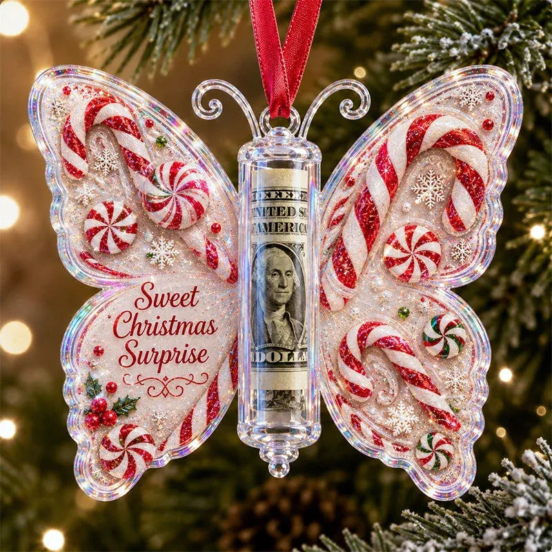 🔥Last few days - Buy One, Get One Free -🎄🦋 Christmas Cash Gift Butterfly Ornament – Holiday Money Holder Keepsake 💵✨