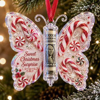 🔥Last few days - Buy One, Get One Free -🎄🦋 Christmas Cash Gift Butterfly Ornament – Holiday Money Holder Keepsake 💵✨