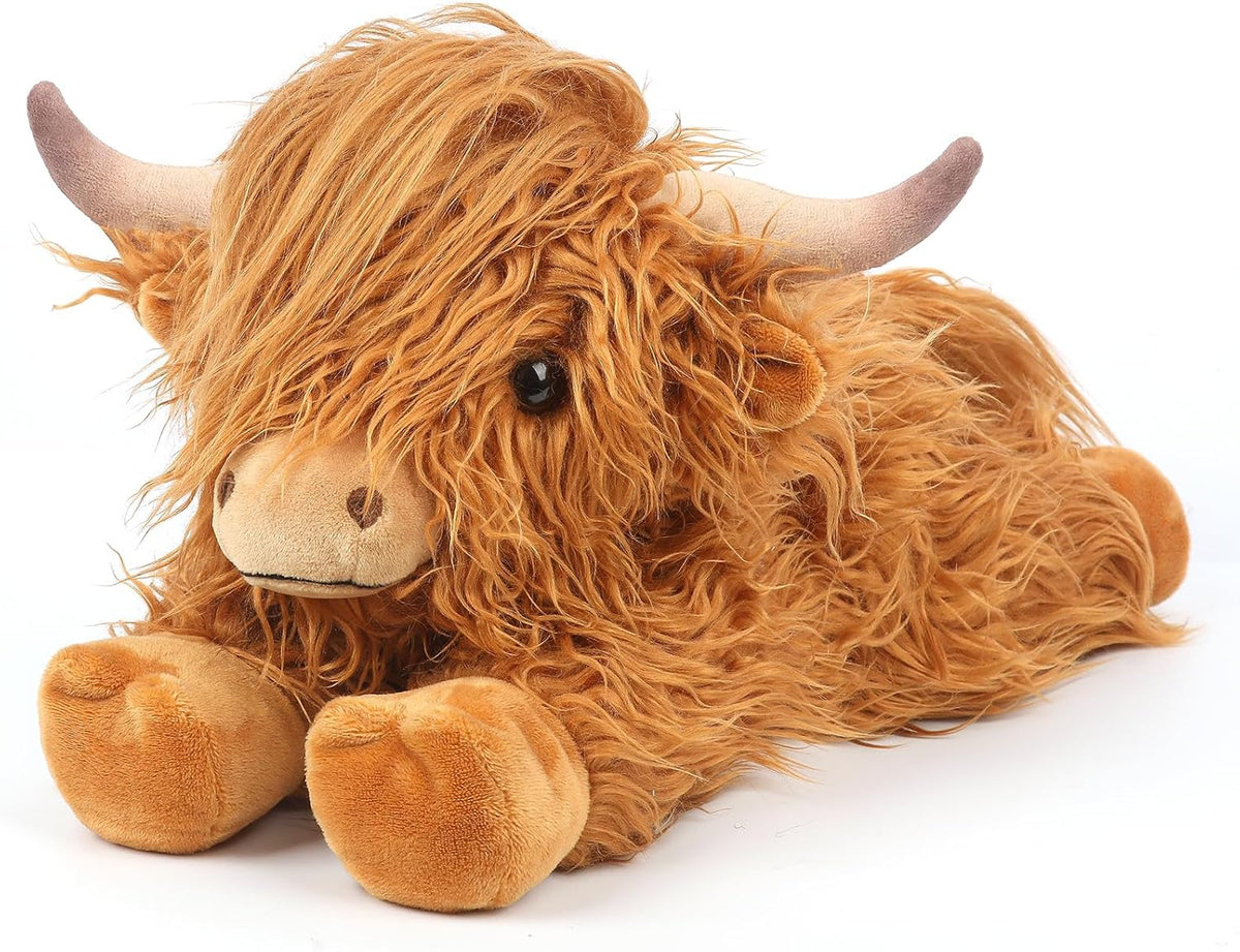 Highland Cow Weighted Stuffed Animals with Unscented Microwavable Heating Pad