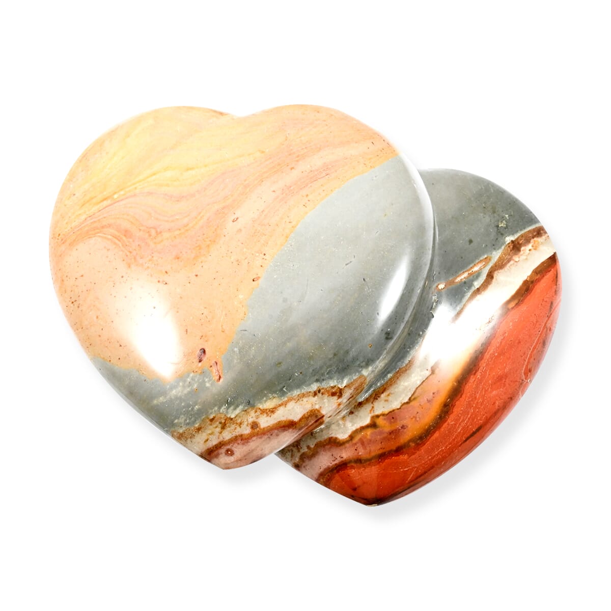 Multi Jasper Double Heart-Add Love and Balance to Your Space