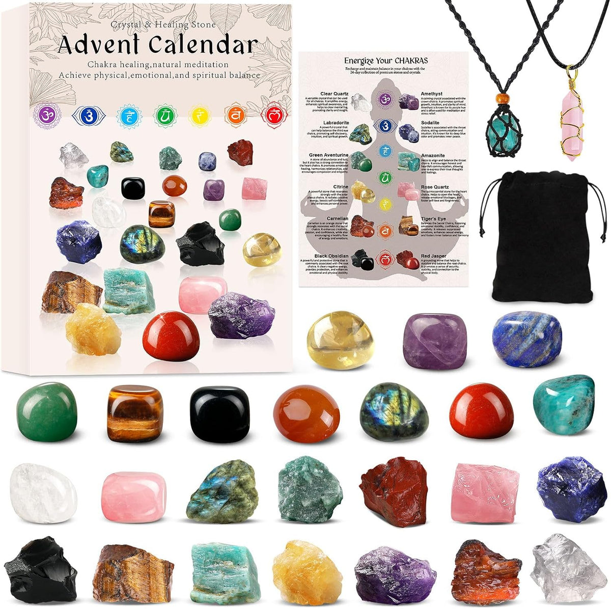 Crystal Advent Calendar 2026 Woman - 24 Day Chakra Stone Set