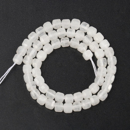 Natural Stone Faceted Cube Square 5Mm Tiger Eye Crystal Loose Spacer Beads For Jewelry Making DIY Gi Bracelets Necklace Earrings - (Color: India Agate/Size: 5Mm About 60Pcs)