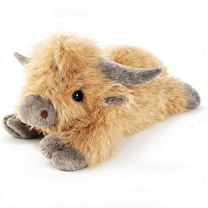 Highland Cow Weighted Stuffed Animals with Unscented Microwavable Heating Pad