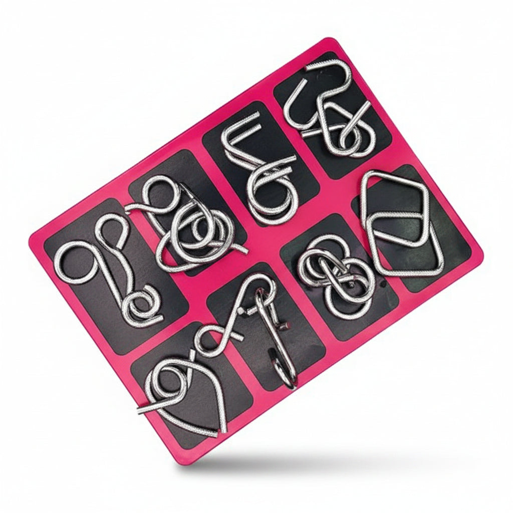 24-Piece Metal Wire Puzzle Set – Brain Teaser IQ Toy