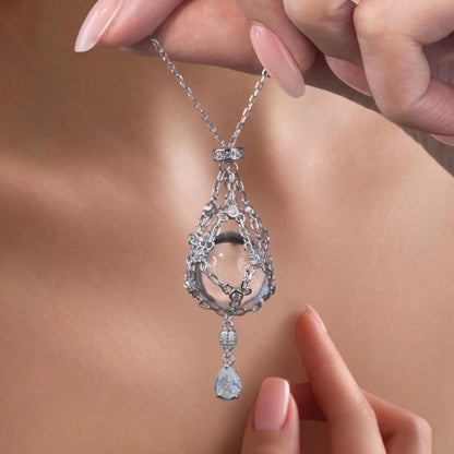 AC Natural Crystal Pouch Necklace