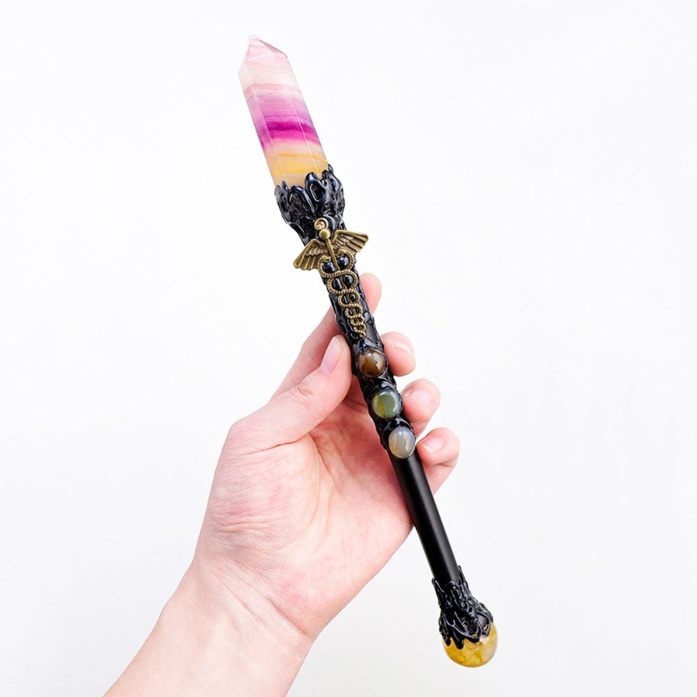 Natural Crystal Point Witchcraft Wand