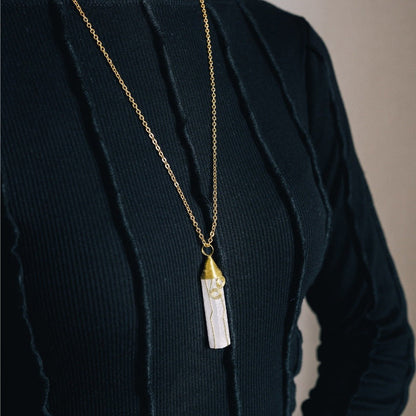 Handmade Selenite Crystal Necklace