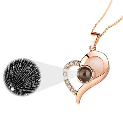 Valentine's day promotion💞 "I Love You" Roses Bloom Necklace in 100 Languages Gift Set