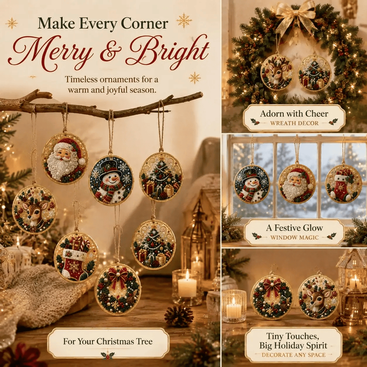 🔥Only Two-Pack for $19.98 Last Day Promotion!🎄Christmas DIY Diamond Painting Ornaments Kit (6 PCS)🎅