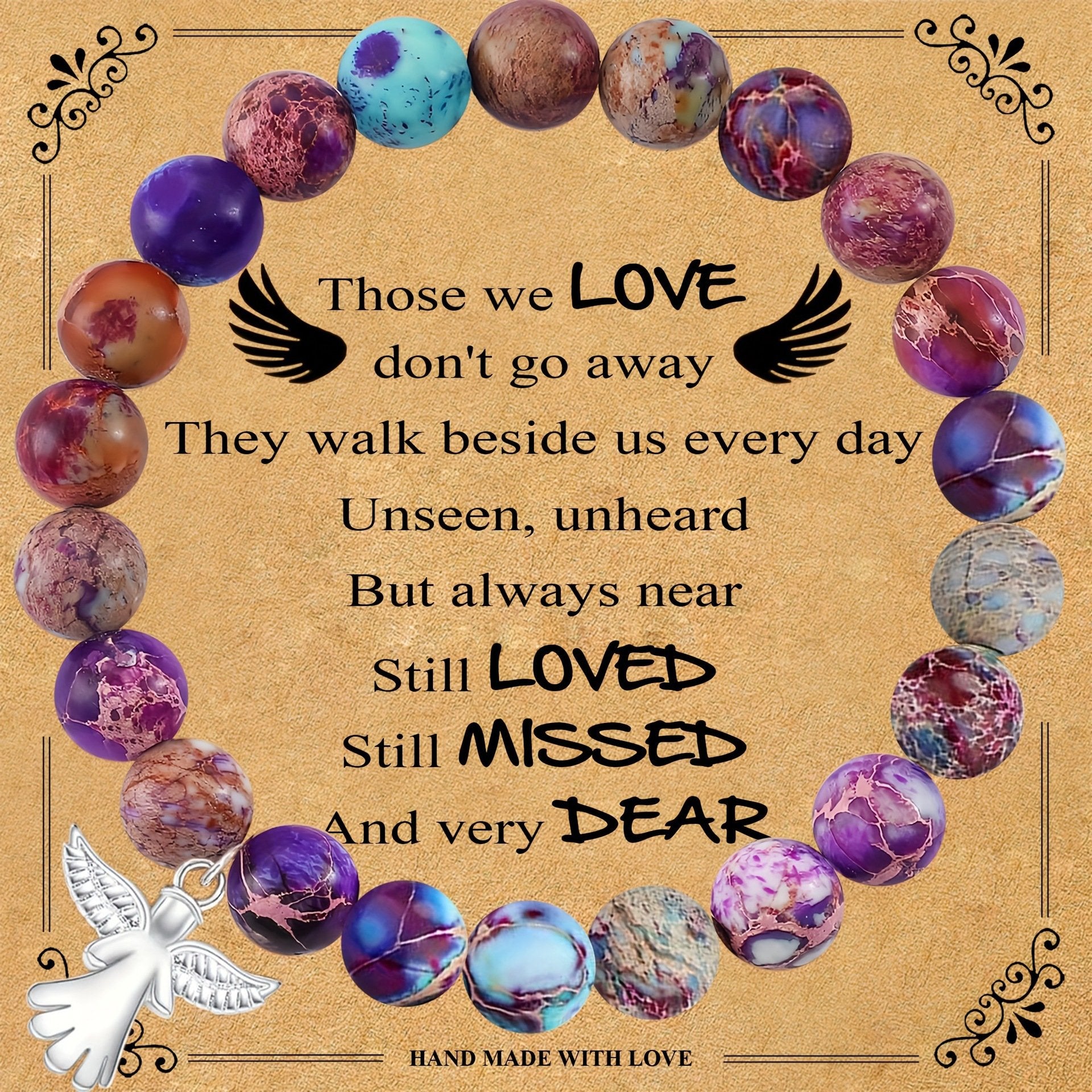 🎁Last Day 75% OFF - Memorial Gifts Angel Wings Healing Crystal Bracelet