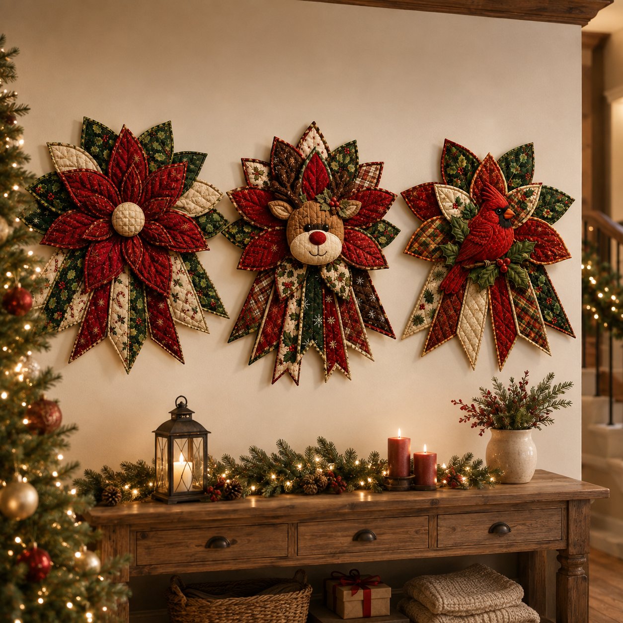 🎅🎄Beginner-Friendly Oversized Christmas Character Quilted Door Hanger Sewing Kit | Complete Kit with All Tools & Step-by-Step Guide Included 💕