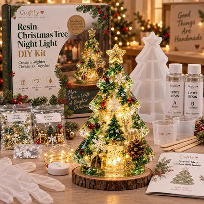 🎄Atroposcrystal DIY Christmas Tree Night Light Kit — 💕On this day filled with love, let a handcrafted glowing Christmas tree speak for your heart